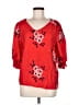 Kindred 100% Polyester Red 3/4 Sleeve Blouse Size M - photo 1