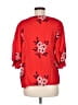 Kindred 100% Polyester Red 3/4 Sleeve Blouse Size M - photo 2