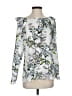 Banana Republic 100% Polyester Silver White Long Sleeve Blouse Size S - photo 1