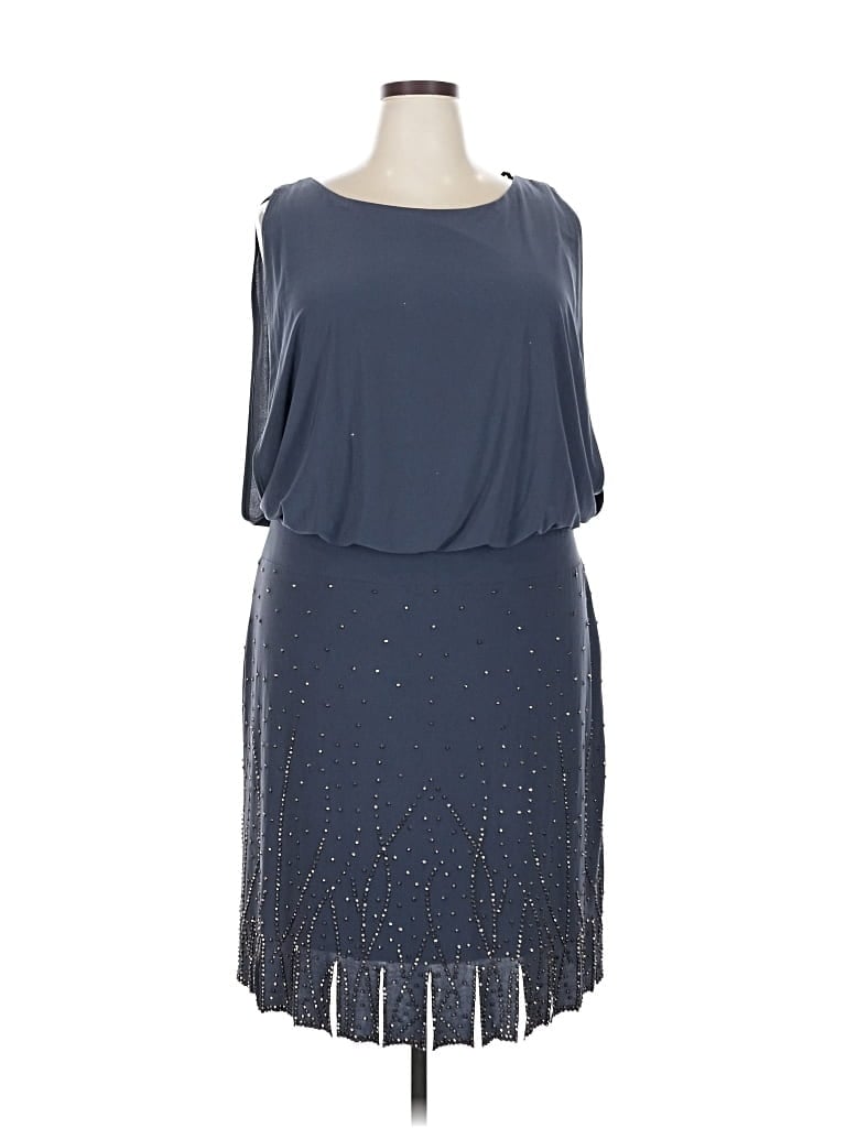 Pre-owned Betsy & Adam Cocktail Dress In Gray