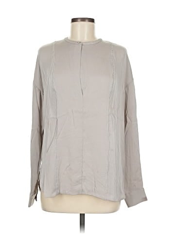 Vince. Long Sleeve Silk Top (view 1)