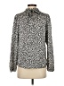 Ann Taylor 100% Polyester Animal Print Ivory Long Sleeve Blouse Size XS - photo 2