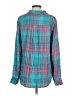 Michael Stars 100% Rayon Plaid Teal Long Sleeve Blouse Size Sm (0) - photo 2
