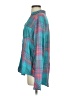 Michael Stars 100% Rayon Plaid Teal Long Sleeve Blouse Size Sm (0) - photo 5
