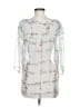 LC Lauren Conrad 100% Polyester Silver 3/4 Sleeve Blouse Size M - photo 2