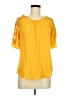 Touch 9 100% Polyester Yellow Short Sleeve Blouse Size M - photo 1