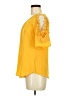 Touch 9 100% Polyester Yellow Short Sleeve Blouse Size M - photo 5