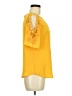 Touch 9 100% Polyester Yellow Short Sleeve Blouse Size M - photo 4