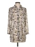 CAbi 100% Polyester Floral Silver 3/4 Sleeve Blouse Size S - photo 1