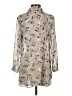 CAbi 100% Polyester Floral Silver 3/4 Sleeve Blouse Size S - photo 2