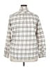 Lands' End 100% Cotton Plaid Ivory Long Sleeve Button-Down Shirt Size 18 - photo 2