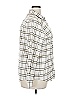 Lands' End 100% Cotton Plaid Ivory Long Sleeve Button-Down Shirt Size 18 - photo 4