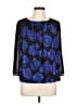Unbranded 100% Polyester Blue 3/4 Sleeve Blouse Size L - photo 1