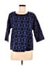 Everly 100% Polyester Blue 3/4 Sleeve Top Size M - photo 1