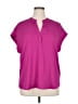 Cynthia Steffe 100% Polyester Pink Short Sleeve Blouse Size XL - photo 1
