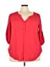 Torrid 100% Rayon Red 3/4 Sleeve Blouse Size 3X Plus (3) - photo 1