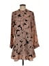 Aqua 100% Polyester Paisley Brown Casual Dress Size S - photo 1