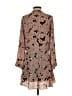 Aqua 100% Polyester Paisley Brown Casual Dress Size S - photo 2