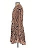 Aqua 100% Polyester Paisley Brown Casual Dress Size S - photo 5