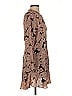 Aqua 100% Polyester Paisley Brown Casual Dress Size S - photo 4