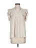 Mittoshop 100% Polyester Ivory Short Sleeve Blouse Size S - photo 1