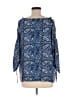 MICHAEL Michael Kors 100% Polyester Blue 3/4 Sleeve Blouse Size M - photo 2