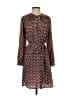 Ann Taylor 100% Polyester Print Brown Casual Dress Size XS - photo 1