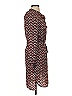 Ann Taylor 100% Polyester Print Brown Casual Dress Size XS - photo 4