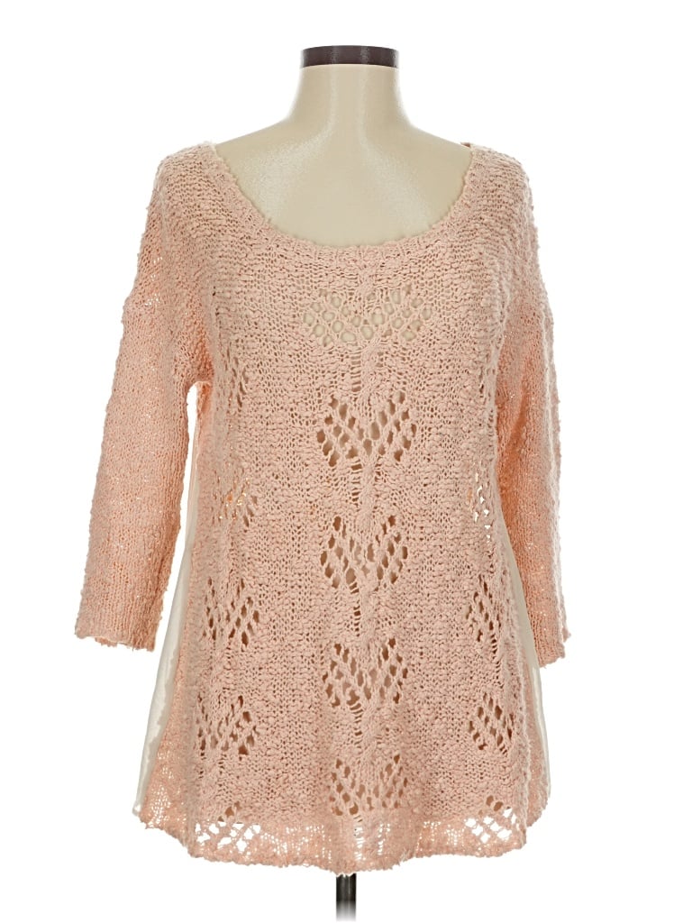 Pre-owned Knitted & Knotted Pullover Sweater In Pink