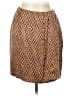 Due Per Due 100% Silk Animal Print Brown Silk Skirt Size 10 - photo 1