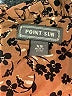 Point Sur 100% Silk Animal Print Brown Long Sleeve Silk Top Size XS - photo 7