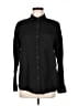 Unbranded Solid Black Long Sleeve Button-Down Shirt Size M - photo 1