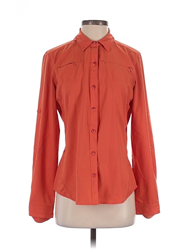 Pre-owned Rei Long Sleeve Blouse In Orange