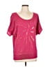Maurices 100% Polyester Pink Short Sleeve Blouse Size L - photo 1