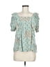 Hayden 100% Rayon Teal Short Sleeve Blouse Size M - photo 1