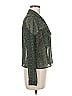 T Tahari 100% Polyester Metallic Green Long Sleeve Blouse Size M - photo 4