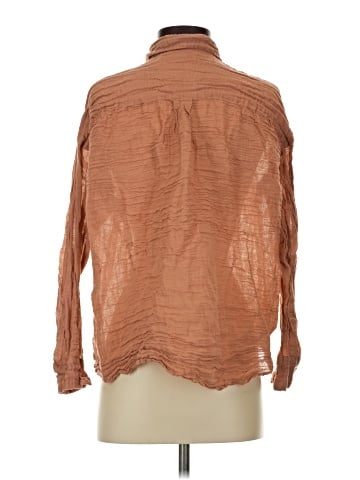 TAN + LINES Long Sleeve Blouse (view 2)