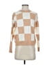 T Tahari Checkered-gingham Tan Turtleneck Sweater Size XS - photo 1