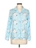 Unbranded Print Blue Long Sleeve Blouse Size L - photo 1