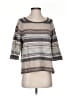 360 Cashmere 100% Cashmere Stripes Gray Cashmere Pullover Sweater Size S - photo 1