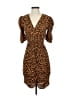 Leith 100% Rayon Animal Print Brown Cocktail Dress Size XS - photo 1