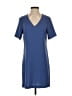 Charles Henry Solid Blue Casual Dress Size XS - photo 1