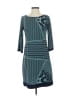 Donna Ricco Chevron-herringbone Teal Casual Dress Size 4 - photo 1