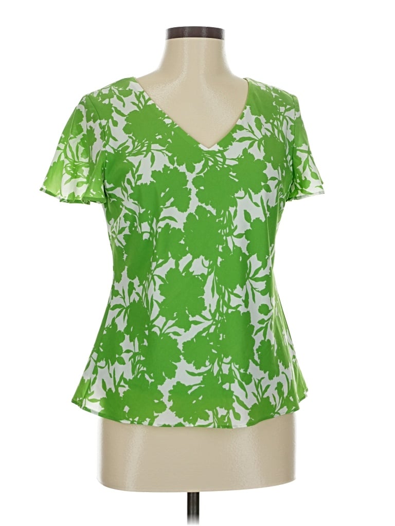 Pre-owned Karin Stevens Short Sleeve T-shirt In Green