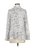 Philosophy Republic Clothing 100% Polyester Print Silver White Long Sleeve Blouse Size M (estimated) - photo 1
