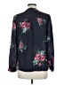 Joie 100% Silk Floral Blue Long Sleeve Silk Top Size S - photo 2