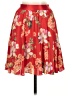 Express 100% Polyester Floral Red Casual Skirt Size XS - photo 2