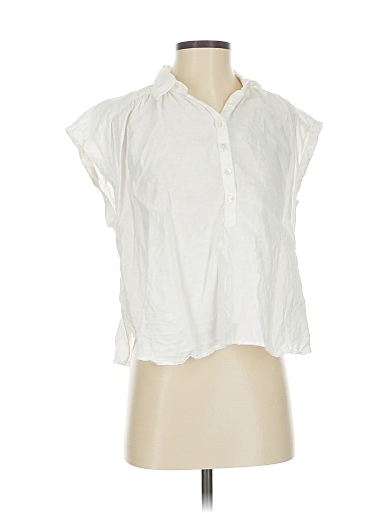 Pre-owned Baird Mcnutt For J.crew Sleeveless Button Down Shirt In White