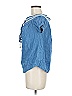 Mine 100% Cotton Blue Short Sleeve Blouse Size M - photo 5