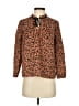 Point Sur 100% Silk Animal Print Brown Long Sleeve Silk Top Size XS - photo 1